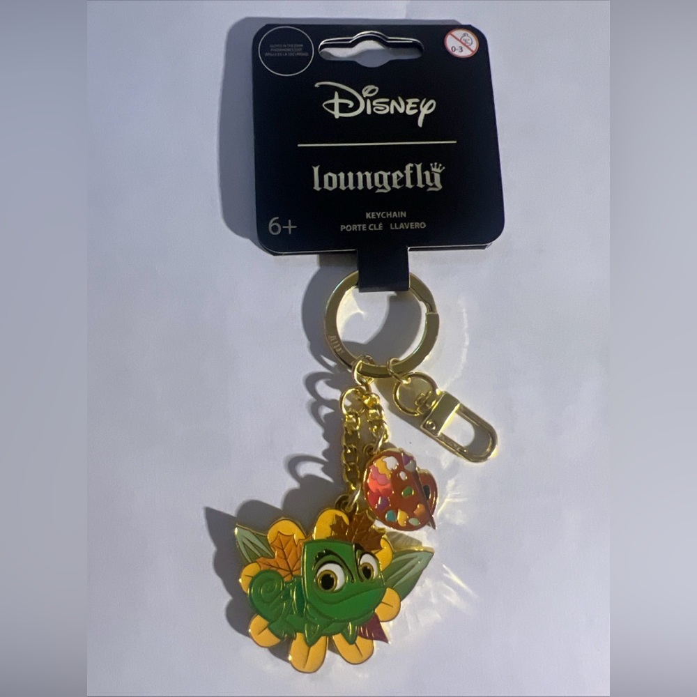Loungefly Disney Tangled Rapunzel Pascal Paint Fall Autumn Keychain Charm NWT